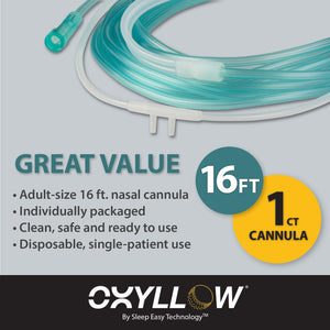 Ultra Soft Oxygen Nasal Cannula with 16 foot Hose